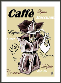 Moka Kaffee Espressokanne - Online Kunstdrucke Italien